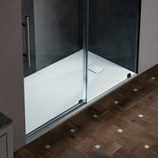 Shower Base, Solid Surface, Low-Profile, Rectangular, 47.25 x 35.4 In, White