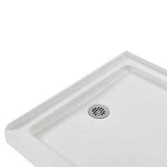Shower Base, Square, Corner Mount, Acrylic, 36 x 36 In., Gloss White