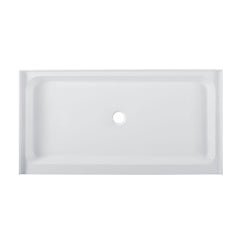 Shower Base, Voltaire, 60 in x 32 in with Center Drain in White