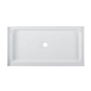 Shower Base, Voltaire, 60 in x 32 in with Center Drain in White