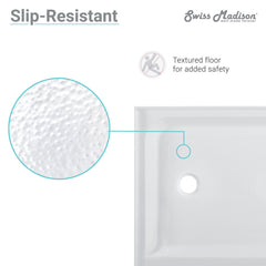 Shower Base, Voltaire, 60 in x 32 in with Center Drain in White