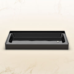 Shower Base, Voltaire, 60 x 30 with Right Drain in Glossy Black