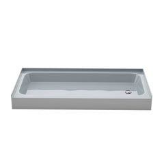 Shower Base, Voltaire, 60 x 30 with Right Drain in Glossy Gray