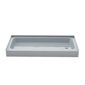 Shower Base, Voltaire, 60 x 30 with Right Drain in Glossy Gray