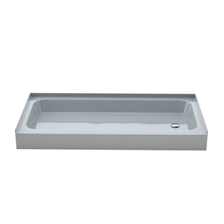Shower Base, Voltaire, 60 x 30 with Right Drain in Glossy Gray