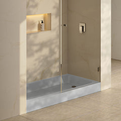 Shower Base, Voltaire, 60 x 30 with Right Drain in Glossy Gray