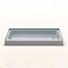 Shower Base, Voltaire, 60 x 30 with Right Drain in Glossy Gray