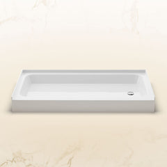 Shower Base, Voltaire, 60 x 30 with Right Drain in Glossy White