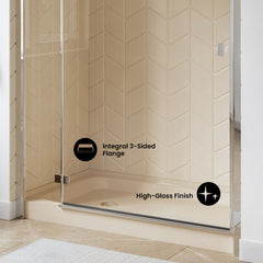 Shower Base, Voltaire, 60 x 36 in with Left-Hand Drain in Biscuit