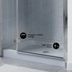 Shower Base, Voltaire, Single Threshold with Center Drain in Gray