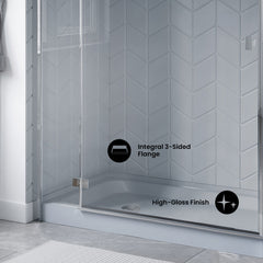 Shower Base, Voltaire, Single Threshold with Left-Hand Drain in Gray