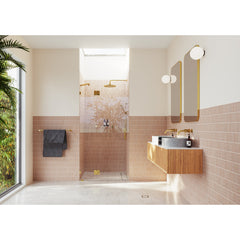 Shower Door, Halo, Frameless Glass Hinge, 36 in. x 78 in., Polished Brass