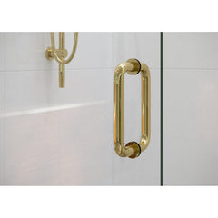 Shower Door, Halo, Frameless Glass Hinge, 36 in. x 78 in., Polished Brass