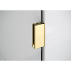Shower Door, Halo, Frameless Glass Hinge, 36 in. x 78 in., Polished Brass