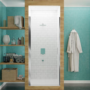 Hinged Shower Door, Lancer Series, Semi-Frameless with Clear Glass in Polished Chrome