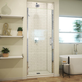 Shower Door, MP, Hinged, Semi-Frameless, Clear Glass, Polished Chrome