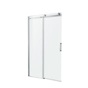 Shower Door, Rhodes, Frameless Sliding, Tempered Glass, 60 In, Brushed Nickel