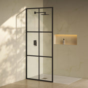 Shower Door, Virage, Framed Fixed Panel in Black Matte