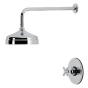 Shower Faucet, Convergent, Pressure Balanced with Cross Handle in Polished Chrome
