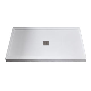 Shower Pan, Alexander with Center Drain in Glossy White