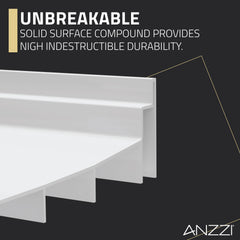 Shower Pan, Alexander with Center Drain in Glossy White