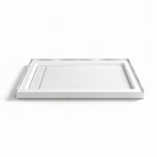 Shower Pan Base, Carlton Marquette, 36 x 60 with Linear Drain in Glossy White