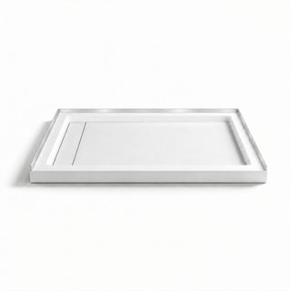 Shower Pan Base, Carlton Marquette, 36 x 60 with Linear Drain in Glossy White