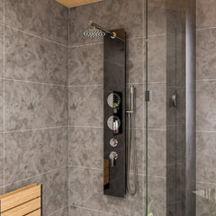 Shower Panel, Adjustable Shower Head, Stainless Steel, 59 Inch