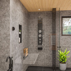Shower Panel, Adjustable Shower Head, Stainless Steel, 59 Inch