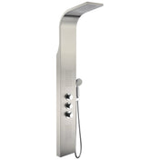 Shower Panel, Arc, 64 in with 2 Jets in Brushed Stainless Steel