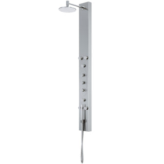 Shower Panel, Dilana, 6-Jet, Wall Mount, Stainless Steel