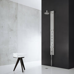 Shower Panel, Dilana, 6-Jet, Wall Mount, Stainless Steel