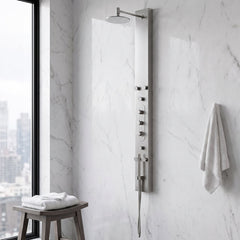 Shower Panel, Dilana, 6-Jet, Wall Mount, Stainless Steel