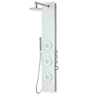Shower Panel, Lynn Series, 58 in with 3 Body Jets in White