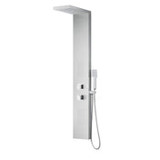 Shower Panel System, Expanse, 57 in with 2 Jets in Brushed Steel