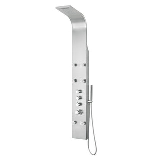Shower Panel System, Fontan, 64 in. with 6 Jets in Brushed Steel