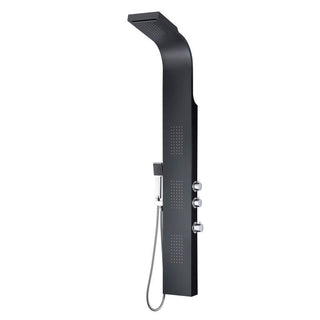 Shower Panel System, Level, 66 in. with 3 Jets in Black