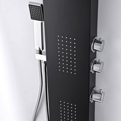 Shower Panel System, Level, 66 in. with 3 Jets in Black