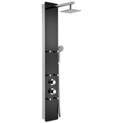 Shower Panel System, Melody, 59 in. 6-Jetted in Black Deco-Glass