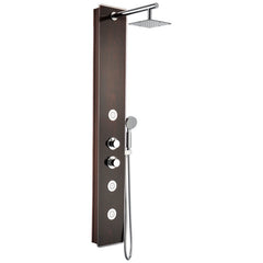 Shower Panel System, Pure, 59 in with Spray Wand in Mahogany Style