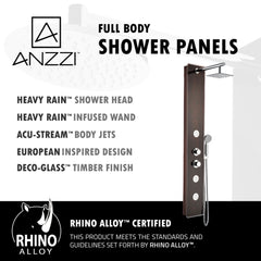 Shower Panel System, Pure, 59 in with Spray Wand in Mahogany Style