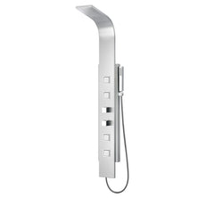 Shower Panel System, Visor, 60 in. 4-Jetted in Brushed Steel