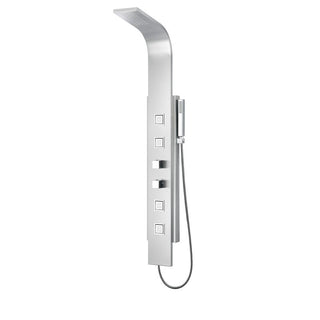 Shower Panel System, Visor, 60 in. 4-Jetted in Brushed Steel