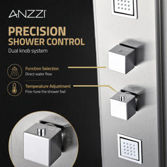 Shower Panel System, Visor, 60 in. 4-Jetted in Brushed Steel