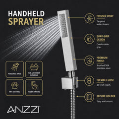 Shower Panel System, Visor, 60 in. 4-Jetted in Brushed Steel