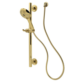 Shower Slide Bar with Hand Shower, Tulare, 24 in Grab Bar in Polished Brass