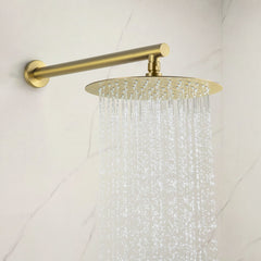 Shower System, Circular, Wall Mounted, Rough-In Valve, Brushed Gold