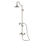Shower System, Kingston, Wall Mount, Rain Drop, Hand Shower, Brass, Brushed Nickel