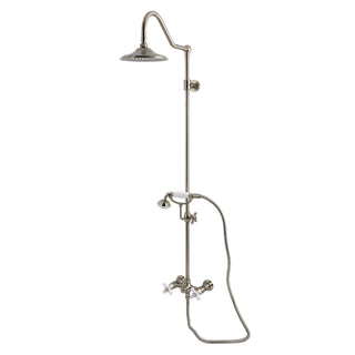 Shower System, Kingston, Wall Mount, Rain Drop, Hand Shower, Brass, Brushed Nickel