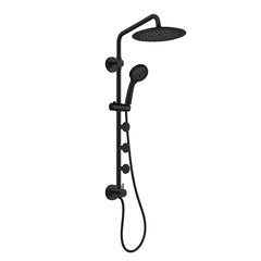 Shower System, Lanai, 8-Inch Rain Showerhead, 3 Body Jets, Matte Black
